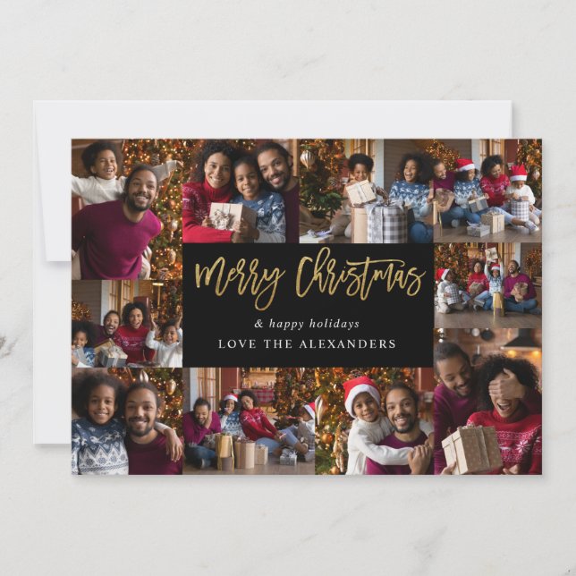 Merry Christmas 10 Multi Photo - Black Gold (Anverso)
