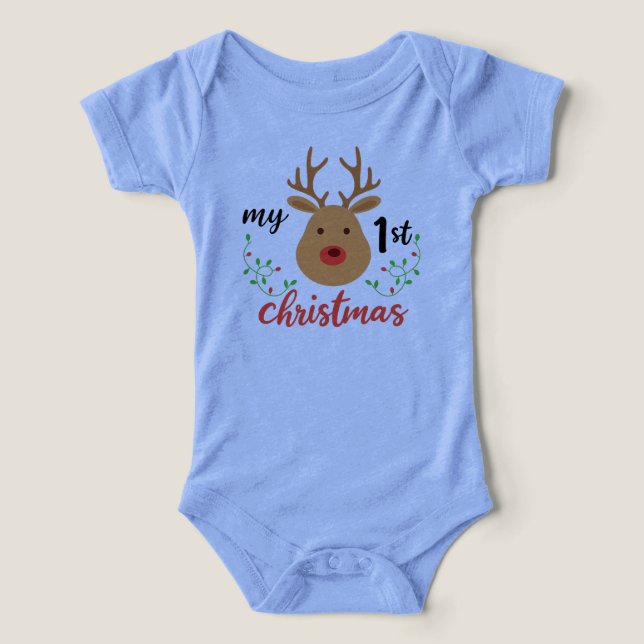 Merry Christmas Baby 1st” T-Shirt. (Diseño delantero )