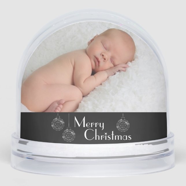 Merry Christmas Baby with ornaments Double Photo  (Anverso)