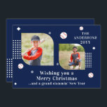 Merry Christmas Baseball Sport 2 Photo Family<br><div class="desc">Ferry Christmas Baseball Sport 2 Photo Family Name Las tarjetas de Navidades modernas presentan un collage de fotos de dos de tus fotos favoritas con el texto "Deseándote una Feliz Navidad... y un gran año nuevo de los islamistas" en elegante escritura blanca. Personalice editando el texto en los cuadros de...</div>
