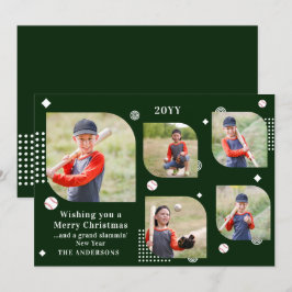 Merry Christmas Baseball Sport 5 Photo Family
