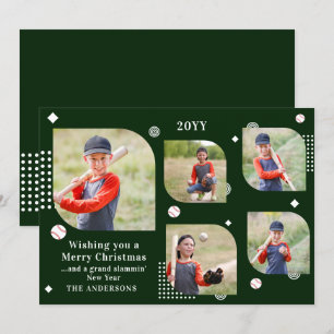 Merry Christmas Baseball Sport 5 Photo Family