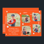 Merry Christmas Baseball Sport 5 Photo Family<br><div class="desc">Ferry Christmas Baseball Sport 5 Photo Family Name Modern Navidades Cards incluye un collage de fotos de cinco de tus fotos favoritas con el texto "Wishing you a Merry Christmas... y un gran año nuevo de los islamistas" en elegante escritura blanca. Personalice editando el texto en los cuadros de texto...</div>