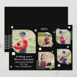 Merry Christmas Baseball Sport 5 Photo Family