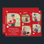 Merry Christmas Baseball Sport 5 Photo Family<br><div class="desc">Ferry Christmas Baseball Sport 5 Photo Family Name Modern Navidades Cards incluye un collage de fotos de cinco de tus fotos favoritas con el texto "Wishing you a Merry Christmas... y un gran año nuevo de los islamistas" en elegante escritura blanca. Personalice editando el texto en los cuadros de texto...</div>