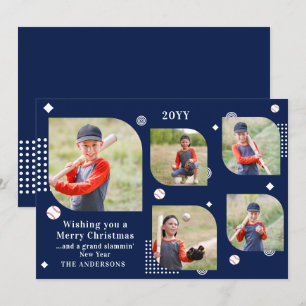 Merry Christmas Baseball Sport 5 Photo Family