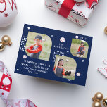 Merry Christmas Béisbol Sport 3 Photo Name<br><div class="desc">Ferry Christmas Baseball Sport 3 Photo Family Name Las tarjetas de Navidades modernas presentan un collage de fotos de tres de tus fotos favoritas con el texto "Deseándote una Feliz Navidad... y un gran año nuevo de los islamistas" en elegante escritura blanca. Personalice editando el texto en los cuadros de...</div>