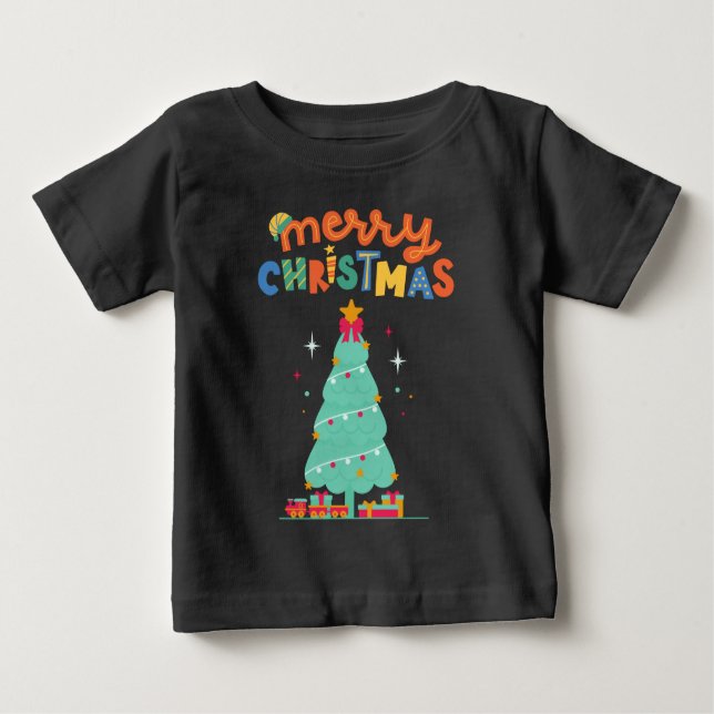 MERRY CHRISTMAS - Camiseta de árbol de Navidad (Anverso)