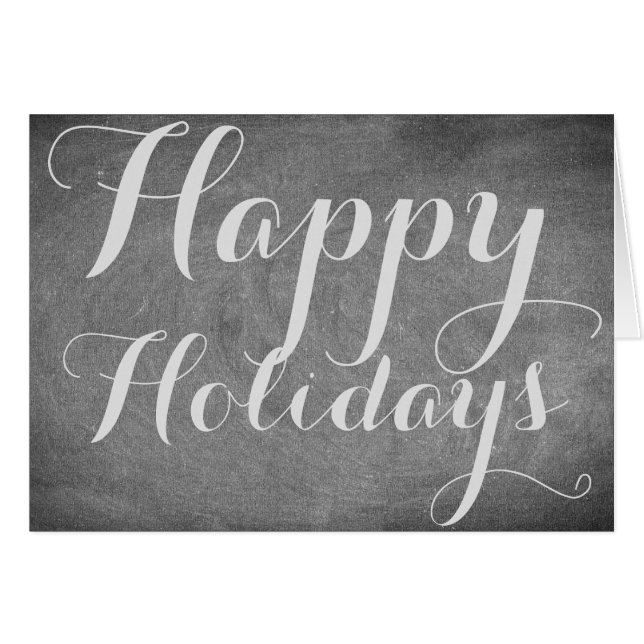 Merry Christmas Chalkboard Typography Black White (Anverso (Horizontal))