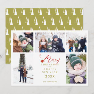 Merry Christmas Chic Trendy Collage 5 Photos