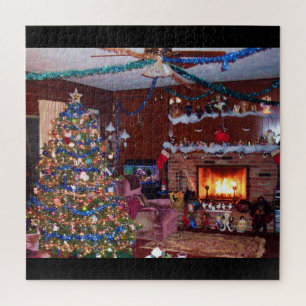 MERRY CHRISTMAS,CHIMENEA JIGSAW PUZZLE