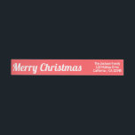 Merry Christmas Classic Red Color Return Address<br><div class="desc">Feliz Navidad Elegante Moderno y Elegante Monograma Minimal Clásico Color Rojo Retorno Etiqueta Redonda de Dirección.</div>