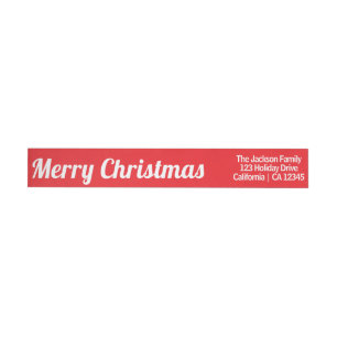 Merry Christmas Classic Red Color Return Address