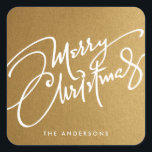 MERRY CHRISTMAS DE MANO | PEGATINA DE VACACIONES<br><div class="desc">MERRY CHRISTMAS personalizado original con letras a mano de ©Letterstock.</div>