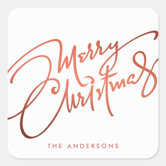 MERRY CHRISTMAS DE MANO | PEGATINA DE VACACIONES (Anverso)