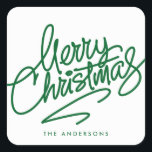 MERRY CHRISTMAS DE MANO | PEGATINA DE VACACIONES<br><div class="desc">MERRY CHRISTMAS personalizado original con letras a mano de ©Letterstock.</div>