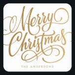 MERRY CHRISTMAS DE MANO | PEGATINA DE VACACIONES<br><div class="desc">MERRY CHRISTMAS personalizado original con letras a mano de ©Letterstock.</div>