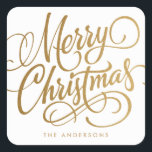 MERRY CHRISTMAS DE MANO | PEGATINA DE VACACIONES<br><div class="desc">MERRY CHRISTMAS personalizado original con letras a mano de ©Letterstock.</div>