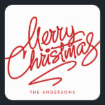 MERRY CHRISTMAS DE MANO | PEGATINA DE VACACIONES<br><div class="desc">MERRY CHRISTMAS personalizado original con letras a mano de ©Letterstock.</div>