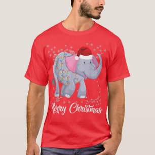Merry Christmas Elephant Lights Santa Ugly Sweater