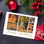 Merry Christmas Gold 6 Photo<br><div class="desc">Send your Christmas wishes in style with your Merry Christmas Gold 6 Photo Merry Christmas Card.</div>