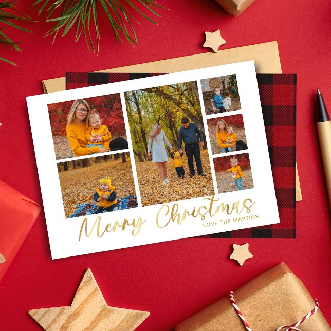 Merry Christmas Gold 6 Photo Buffalo Planteado (Subido por el creador)