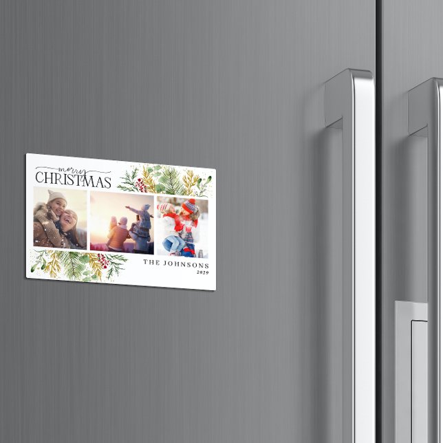Merry Christmas Gold Photo Holiday Magnet (Spreading Joy & Warmth This Holiday Season!)