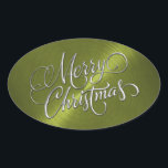 Merry Christmas Green Pegatina Grabado en relieve<br><div class="desc">Artículos con temática navideña diseñados por Umua. Impreso y enviado por Zazzle o sus afiliados.</div>