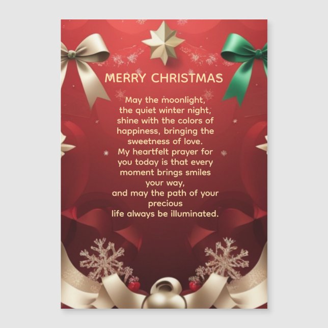 Merry Christmas Greeting Card with Festive Ribbons (Anverso)