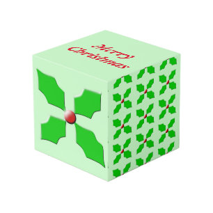 Merry Christmas Holly Personalizado Foto Cubo