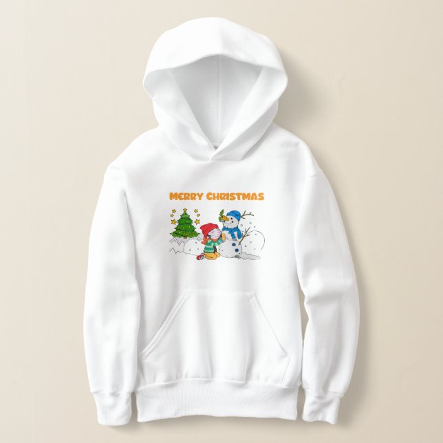 Merry Christmas Kid Building Snowman Festive T-Shi (Distribución )