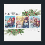 Merry Christmas Modern Holly Berry Photo Magnet<br><div class="desc">Celebra la época más maravillosa del año con nuestro Magnet Fotos de Feliz Navidad Moderno Holly Berry! Esta hermosa tarjeta presenta un impresionante collage de tres fotos, junto con la vegetación moderna de acuarela de invierno y los motivos festivos de las bayas. La manera perfecta de enviar vítores de vacaciones...</div>