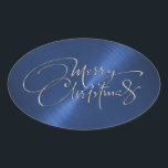 Merry Christmas Navy Blue Pegatina Grabado en reli<br><div class="desc">Artículos con temática navideña diseñados por Umua. Impreso y enviado por Zazzle o sus afiliados.</div>