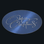 Merry Christmas Navy Blue Pegatina Grabado en reli<br><div class="desc">Artículos con temática navideña diseñados por Umua. Impreso y enviado por Zazzle o sus afiliados.</div>