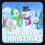 Merry Christmas Personalizado pegatina<br><div class="desc">Hombre de nieve pegatinas de Navidad Este es un gran diseño que a usted y a su familia les encantará tener. Es un gran regalo para casi cualquiera. Nuestros personalizados como pueden ver son realmente coloridos y lindos, estamos en el mercado para hacer una sonrisa en la cara de alguien....</div>
