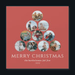 Merry Christmas Photos Refrigerator Magnet<br><div class="desc">¡Las tarjetas de felicitación que tus amigos y familia tendrán y disfrutarán en los años venideros! ¿No puedes escoger una o dos de tus fotos familiares favoritas? Estos imanes de refrigerador de 5, 25" x 5, 25" incluyen marcadores de posición para 10 de sus fotos favoritas, nombre de familia y...</div>