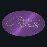 Merry Christmas Purple Pegatina Grabado en relieve<br><div class="desc">Artículos con temática navideña diseñados por Umua. Impreso y enviado por Zazzle o sus afiliados.</div>
