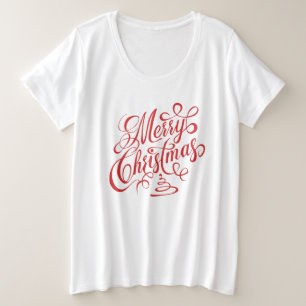Merry Christmas Red Fancy Cursive Typography