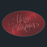 Merry Christmas Red Pegatina Grabado en relieve Lo<br><div class="desc">Artículos con temática navideña diseñados por Umua. Impreso y enviado por Zazzle o sus afiliados.</div>