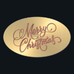 Merry Christmas Red Pegatina Grabado en relieve Lo<br><div class="desc">Artículos con temática navideña diseñados por Umua. Impreso y enviado por Zazzle o sus afiliados.</div>