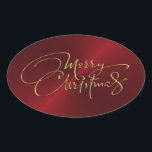 Merry Christmas Red Pegatina Grabado en relieve Lo<br><div class="desc">Artículos con temática navideña diseñados por Umua. Impreso y enviado por Zazzle o sus afiliados.</div>