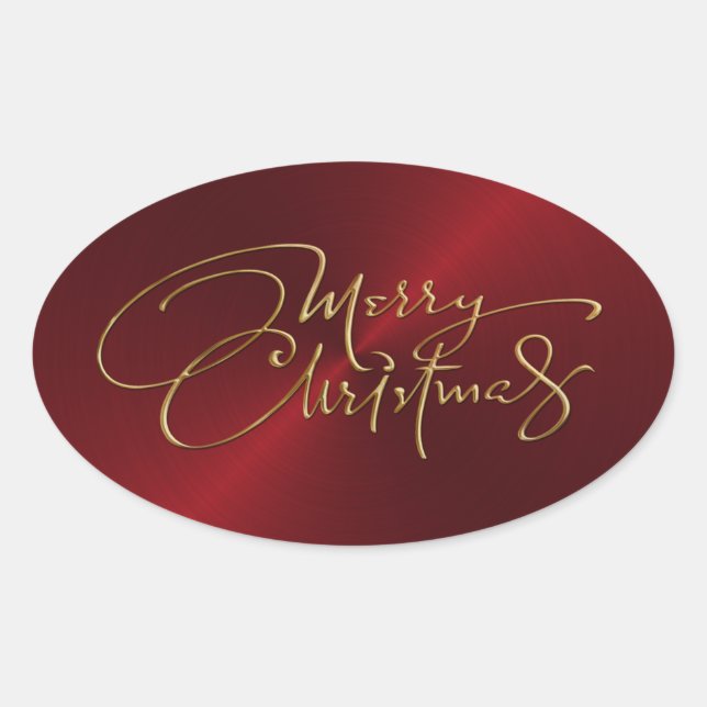 Merry Christmas Red Pegatina Grabado en relieve Lo (Anverso)