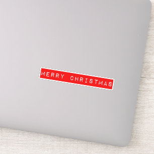 Merry Christmas Red Retro Tape Pegatina