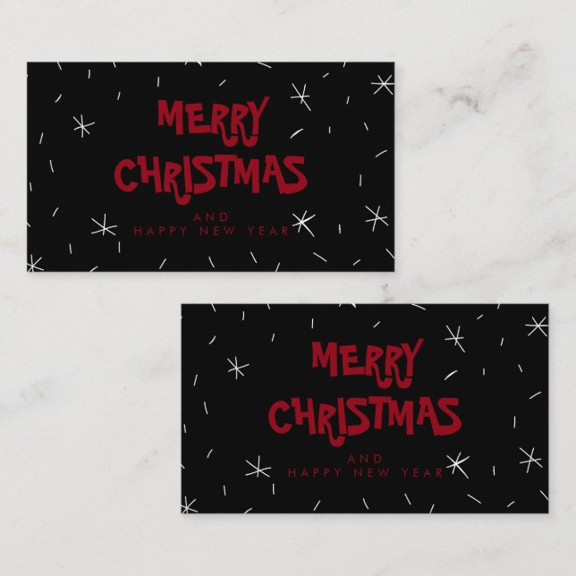 Merry Christmas Red Snow Mini Tarjeta de regalo (Anverso / Reverso)