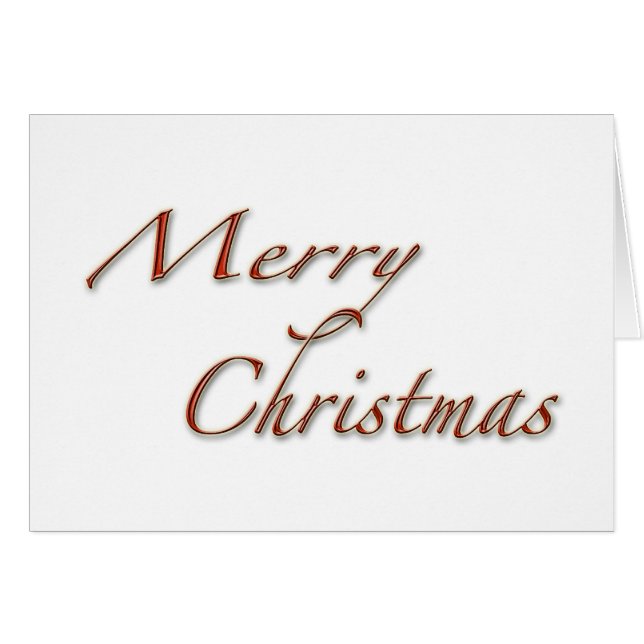 Merry Christmas Red Text sobre la tarjeta blanca d (Anverso (Horizontal))