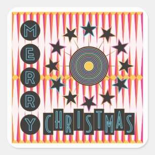 Merry Christmas Retro Pegatinas