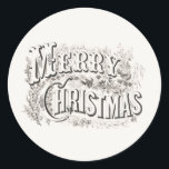 MERRY CHRISTMAS ROUND CUSTOM NAME PEGATINA<br><div class="desc">MERRY CHRISTMAS PEGATINA DE RONDA CLÁSICA PARA SELLOS PARA SOBRES</div>