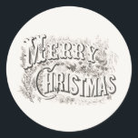 MERRY CHRISTMAS ROUND CUSTOM NAME PEGATINA<br><div class="desc">MERRY CHRISTMAS PEGATINA DE RONDA CLÁSICA PARA SELLOS PARA SOBRES</div>