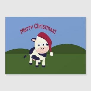 Merry Christmas Santa Cow tarjeta magnética