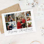 Merry Christmas Silver 6 Photo<br><div class="desc">Envíe sus deseos a sus Navidades con su tarjeta de Feliz Navidad Silver 6 Photo Merry Christmas.</div>